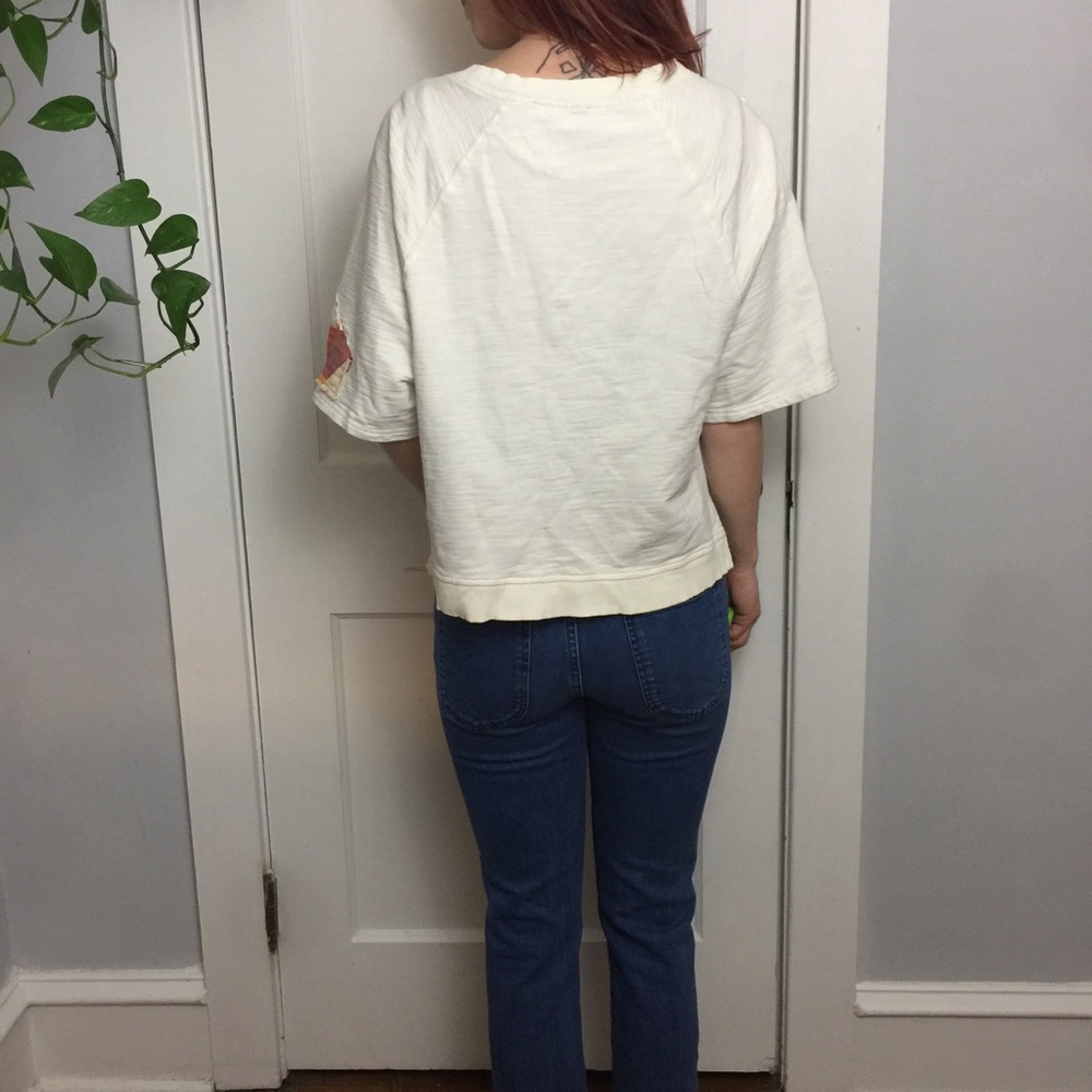Postage Stamp Patchwork Sweater Boho Top Blouse - Picture 8 of 8